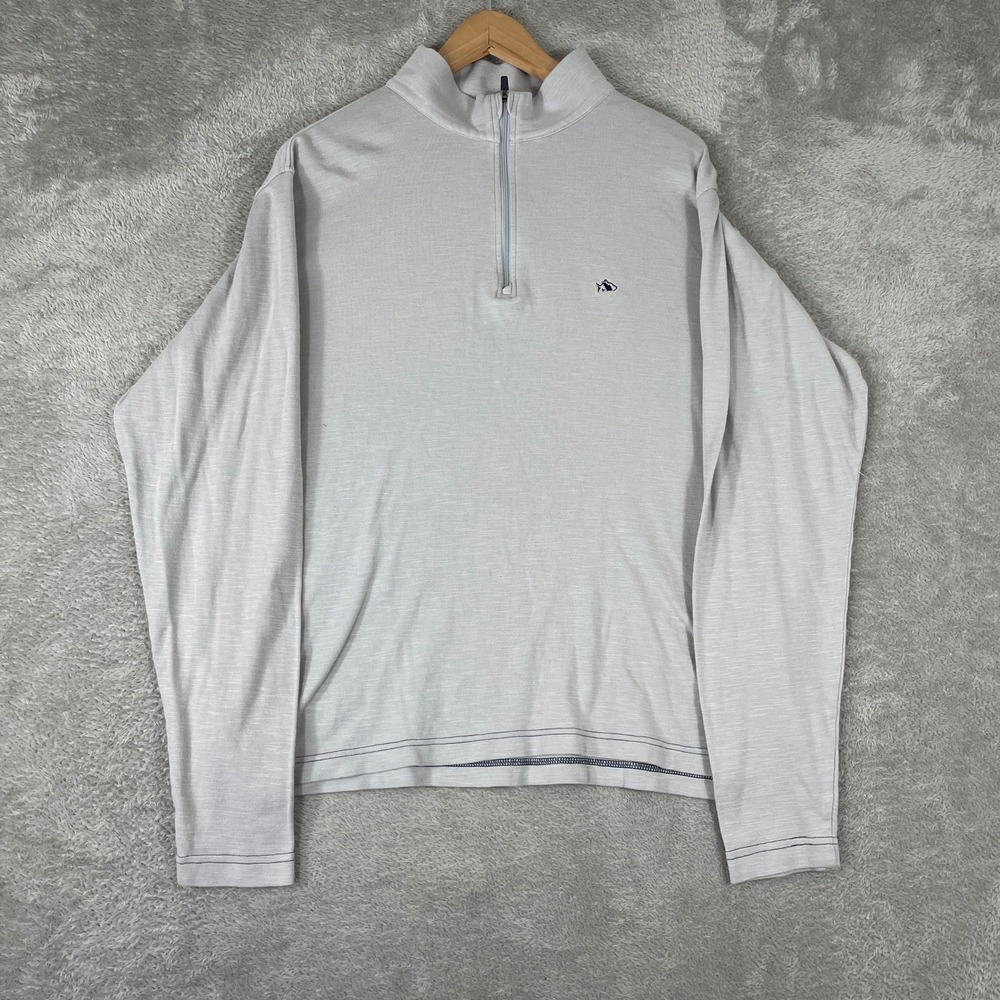 Fish Hippie Co Quarter Zip Pullover Mens Large Gray Waterside Original Coastal